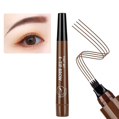 Waterproof 4 Points Microblading Eyebrow Pen with a Micro-Fork Tip Applicator